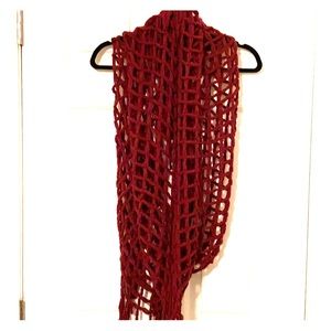 Burgundy loose knit infinity scarf